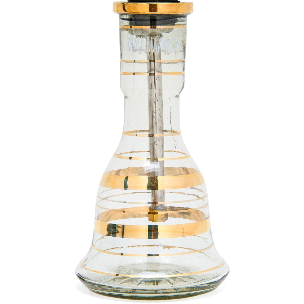 Egyptian Small Gold Stripe Glass Hookah Base