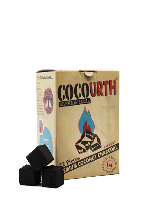 CocoUrth Cubes 1kg Box Natural Coconut Hookah Charcoals