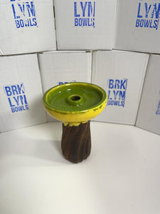 Brklyn Spiral Yellow Green Hookah Bowl